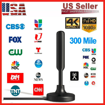300 Miles Upgraded TV Antenna Digital HD Antenna Indoor HDTV 1080P 4K Long Range